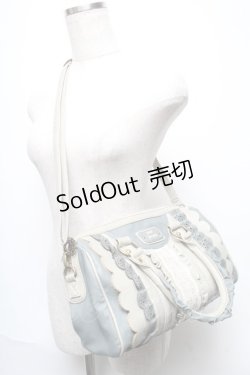 画像2: axes femme / 合皮配色フリルボストン  グレーｘサックス S-25-05-21-008-AX-BG-HR-ZS