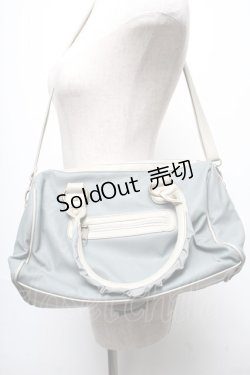画像3: axes femme / 合皮配色フリルボストン  グレーｘサックス S-25-05-21-008-AX-BG-HR-ZS