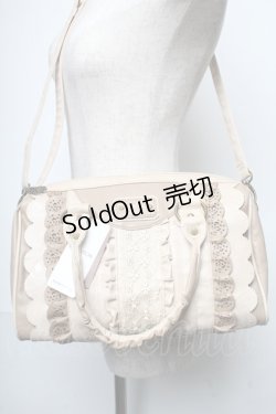 画像1: axes femme / 合皮配色フリルボストン  ベージュ S-25-05-21-011-AX-BG-HR-ZS