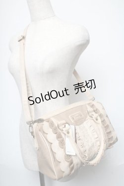 画像2: axes femme / 合皮配色フリルボストン  ベージュ S-25-05-21-011-AX-BG-HR-ZS