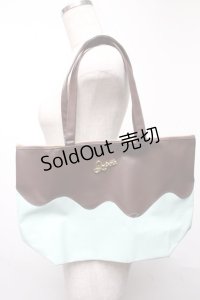 Q-pot. / ファスナー＆ポケット付チョコミントシェイクトートバッグ  ミント S-25-05-21-015-QP-BG-AS-ZS