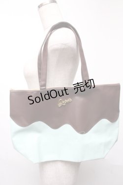 画像1: Q-pot. / ファスナー＆ポケット付チョコミントシェイクトートバッグ  ミント S-25-05-21-015-QP-BG-AS-ZS