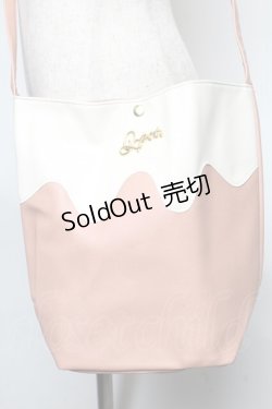 画像1: Q-pot. / ストロベリーミルクジェラート バケツ型 ワンショルダーバッグ  ピンクｘ白 S-25-05-21-017-QP-BG-AS-ZS