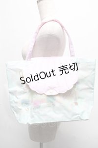 Q-pot. / ポケット付折りたたみ式シェルマカロントートバッグ  ミント S-25-05-21-020-QP-BG-AS-ZS