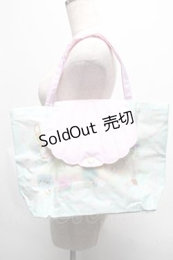 画像1: Q-pot. / ポケット付折りたたみ式シェルマカロントートバッグ  ミント S-25-05-21-020-QP-BG-AS-ZS