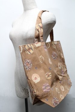 画像2: Q-pot. / ポケット付　コーヒー＆ドーナツ　ビッグトートバッグ  ブラウン S-25-05-21-024-QP-BG-AS-ZS