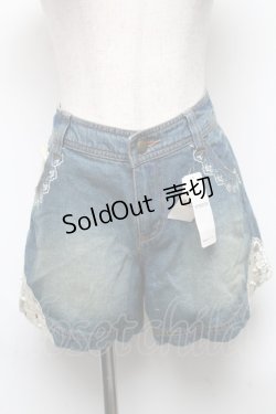 画像1: axes femme / デニムショートパンツ  ブルー S-25-05-22-050-AX-PA-AS-ZS