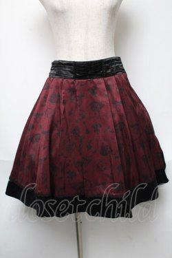 画像1: axes femme / メルヘン柄スカート  ワイン S-25-05-22-055-AX-SK-HR-ZS