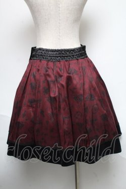 画像2: axes femme / メルヘン柄スカート  ワイン S-25-05-22-055-AX-SK-HR-ZS