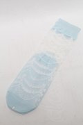 Angelic Pretty / Lacyクルー丈ソックス  サックス S-25-05-22-1006-AP-ZA-HR-ZS
