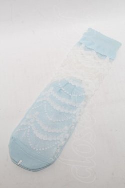 画像1: Angelic Pretty / Lacyクルー丈ソックス  サックス S-25-05-22-1006-AP-ZA-HR-ZS