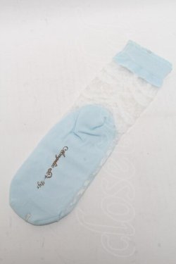 画像2: Angelic Pretty / Lacyクルー丈ソックス  サックス S-25-05-22-1006-AP-ZA-HR-ZS