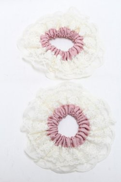 画像1: m petit by misako / AMレース2Pシュシュ  ピンク S-25-05-22-1007-LO-ZA-HR-ZS