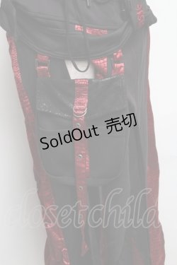 画像3: Qutie Frash / ベルトロングベスト  黒ｘ赤 S-25-05-22-1046-QU-TO-HR-ZS