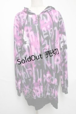 画像1: NieR Clothing / 転写パーカー  黒ｘピンク S-25-05-22-1048-PU-TO-AS-ZT031