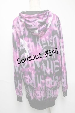 画像2: NieR Clothing / 転写パーカー  黒ｘピンク S-25-05-22-1048-PU-TO-AS-ZT031