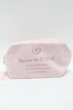 画像1: Maison de FLEUR / ブランドロゴプリントポーチ  ピンク S-25-05-22-1008-LO-ZA-HR-ZS