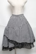 axes femme POETIQUE / ギンガムチェックイレヘムSK  黒ｘ白 S-25-05-22-1057-AX-SK-AS-ZS