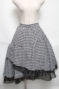 画像1: axes femme POETIQUE / ギンガムチェックイレヘムSK  黒ｘ白 S-25-05-22-1057-AX-SK-AS-ZS