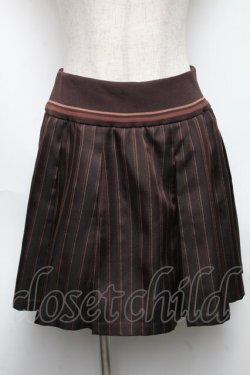 画像1: Jane Marple / Dot Stripe Jacquardのミニスカート  ブラウン S-25-05-22-1058-JM-SK-HR-ZS