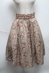 axes femme /アンティーク柄スカート  ベージュ S-25-05-22-1060-AX-SK-AS-ZI