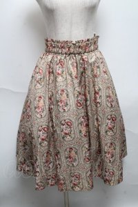 axes femme /アンティーク柄スカート  ベージュ S-25-05-22-1060-AX-SK-AS-ZI