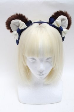画像2: Angelic Pretty / Sweet Bearスカートセットのカチューシャ  紺 S-25-05-22-1019-AP-OP-HR-ZS