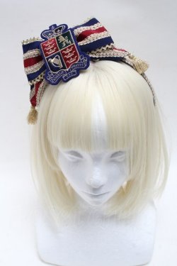 画像2: Angelic Pretty / British Emblemグログランカチューシャ  紺 S-25-05-22-1023-AP-ZA-HR-ZS