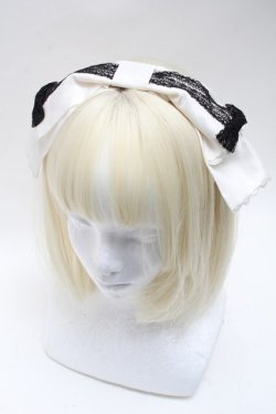 画像1: Angelic Pretty / Mademoiselleカチューシャ  黒ｘ白 S-25-05-22-1024-AP-AC-HR-ZS