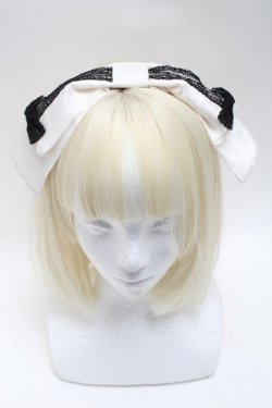 画像2: Angelic Pretty / Mademoiselleカチューシャ  黒ｘ白 S-25-05-22-1024-AP-AC-HR-ZS