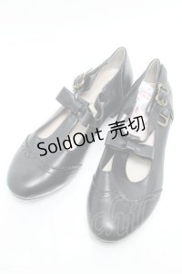 m petit by misako / AMPUリボンストラップパンプス  黒 S-25-05-22-1031-LO-SH-HR-ZS