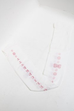 画像1: Angelic Pretty / 宝石ロゴプリントタイツ  白 S-25-05-22-1005-AP-ZA-HR-ZS
