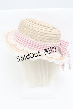画像3: Angelic Pretty / LovelyチェックストローHat  オフｘ赤 S-25-05-22-011-AP-AC-AS-ZS
