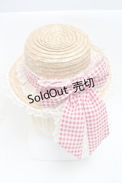 画像4: Angelic Pretty / LovelyチェックストローHat  オフｘ赤 S-25-05-22-011-AP-AC-AS-ZS
