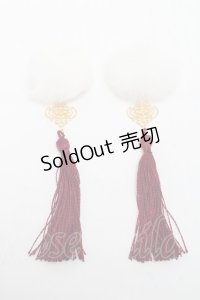 Amavel / チャイナヘアクリップ  白ｘエンジ S-25-05-22-003-CA-AC-HR-ZS