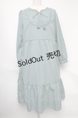 画像1: axes femme / 連リボンレース切替ワンピース  グリーン S-25-05-22-021-AX-OP-HR-ZS