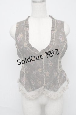 画像1: axes femme / ゴブラン柄ベスト  ブラウン S-25-05-23-048-AX-TO-AS-ZS