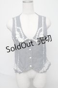axes femme / レースデザインベスト  ブルー S-25-05-23-051-AX-TO-AS-ZS