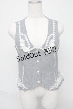 画像1: axes femme / レースデザインベスト  ブルー S-25-05-23-051-AX-TO-AS-ZS