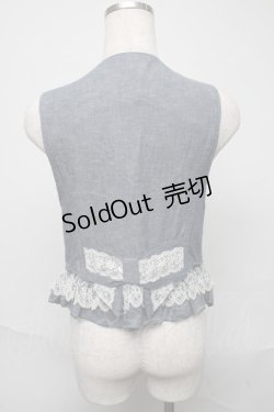 画像2: axes femme / レースデザインベスト  ブルー S-25-05-23-051-AX-TO-AS-ZS