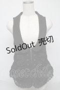 axes femme / ブローチ付きベスト  黒 S-25-05-23-053-AX-TO-AS-ZS
