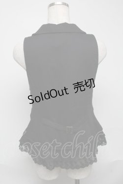 画像2: axes femme / ブローチ付きベスト  黒 S-25-05-23-053-AX-TO-AS-ZS