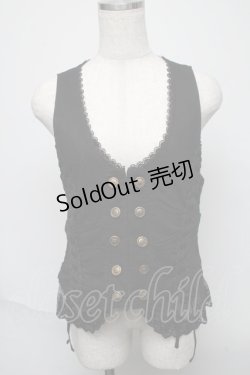 画像1: axes femme / はしごレースベスト  黒 S-25-05-23-054-AX-BL-AS-ZS
