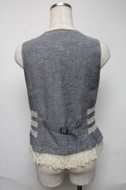 画像2: axes femme / レース配色ベスト  ブルー S-25-05-23-060-AX-BL-AS-ZS