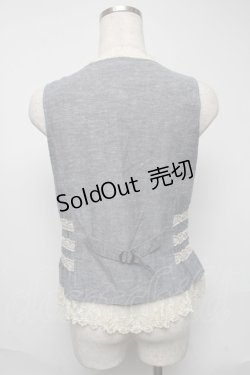 画像2: axes femme / レース配色ベスト  ブルー S-25-05-23-060-AX-BL-AS-ZS
