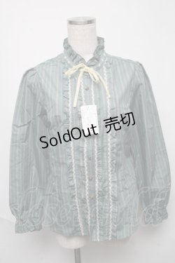 画像1: axes femme / 先染めストライプブラウス  グリーン S-25-05-23-021-AX-BL-AS-ZS