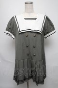 Amavel / 配色セーラーワンピース  カーキ S-25-05-23-023-CA-OP-HR-ZS