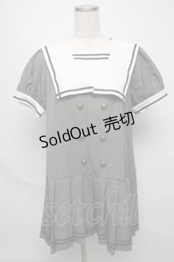 画像1: Amavel / 配色セーラーワンピース  カーキ S-25-05-23-023-CA-OP-HR-ZS