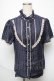 画像1: axes femme / スパンボイルパフ袖ブラウス  紺 S-25-05-23-026-AX-BL-AS-ZS (1)