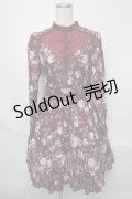 axes femme / 総バラベルト付ワンピース  ワイン S-25-05-23-028-AX-OP-AS-ZS